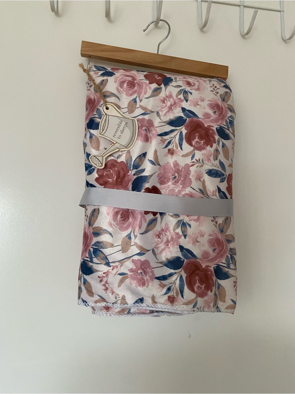 Tiny Garden Reversible Sherpa Baby Blanket Watercolor Floral